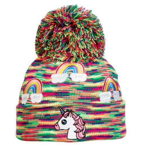 Turtle Fur Kid's Unicorn Pom Hat by Alpine Shop