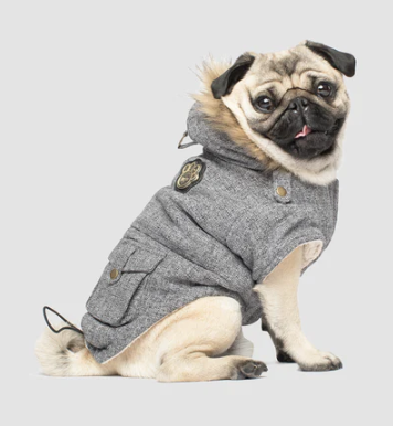 Canada Pooch Alaskan Army Parka Salt & Pepper Size 20 by Pet Food Warehouse