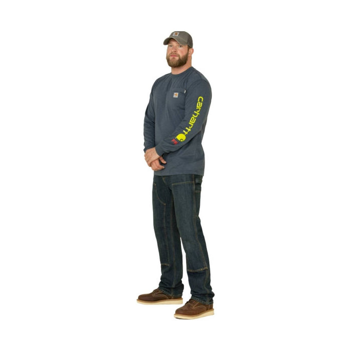 Carhartt Men's Flame Resistant Force Long-Sleeve T-Shirt - Dark Blue Heather