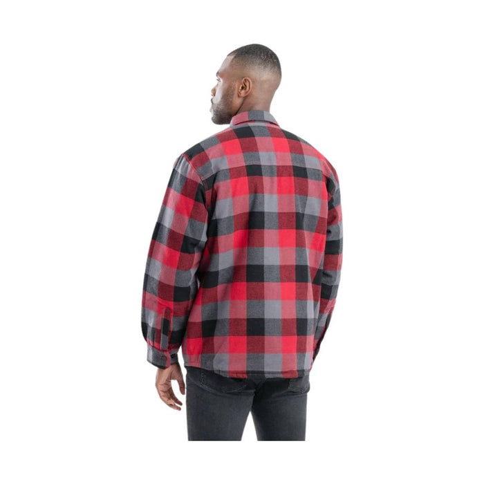 Berne Men's Flannel Shirt Jac - Plaid Red