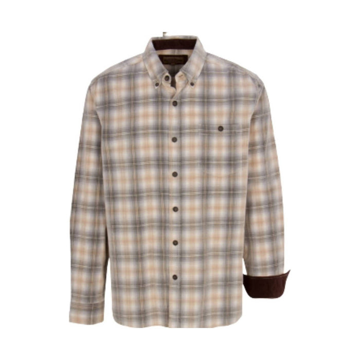 North River Men's Plaid Corduroy Shirt - Oatmeal