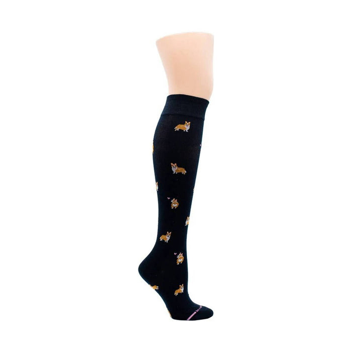 Dr Motion Women's Compression Sock - Corgi Love