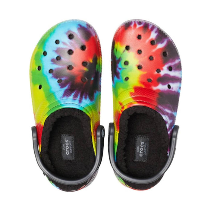 Crocs Classic Fuzz-Lined Clogs - Tie Dye