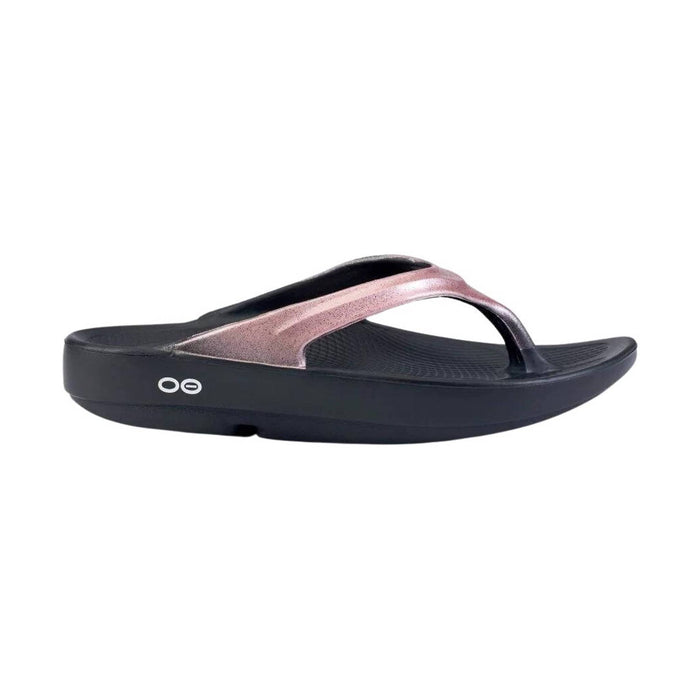 OOfos Women's OOlala Luxe Sandal - Rose Sparkle