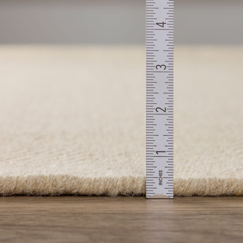 Monaco Herringbone Wool Rug Linen 5' X 7'6" by Homeportonline