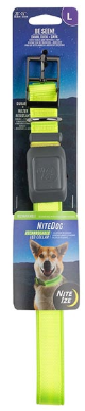 NightDog Rechargeable LED Collar Lime Green Large by Pet Food Warehouse