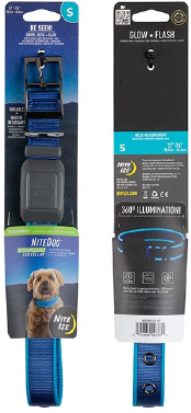 NightDog Rechargeable LED Collar Blue Blue Small by Pet Food Warehouse