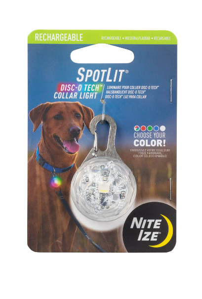 Niteize Spotlit Rechargeable Collar Light Disc-O Tech Jewel by Pet Food Warehouse