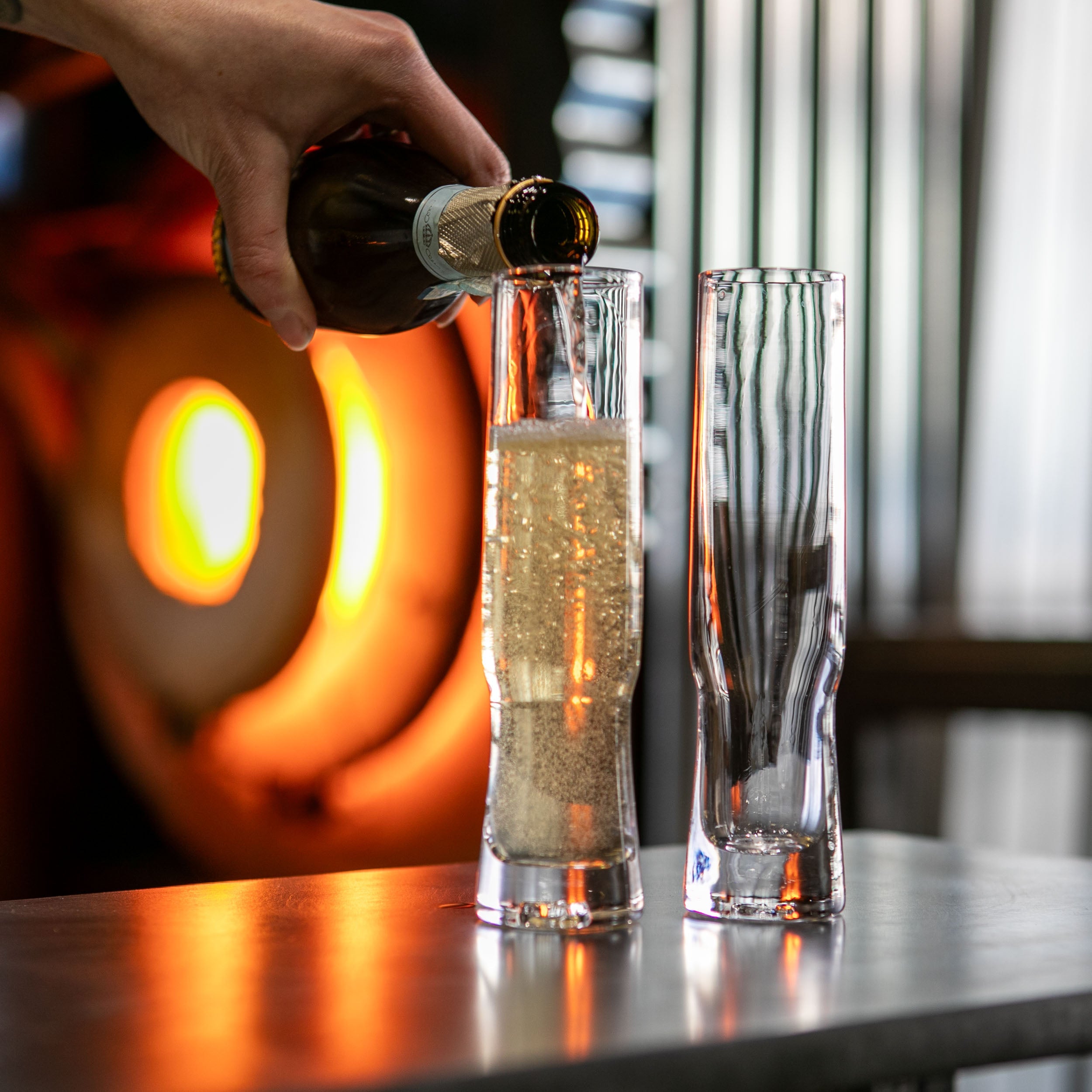 Stemless Champlain Flutes by AO Glass