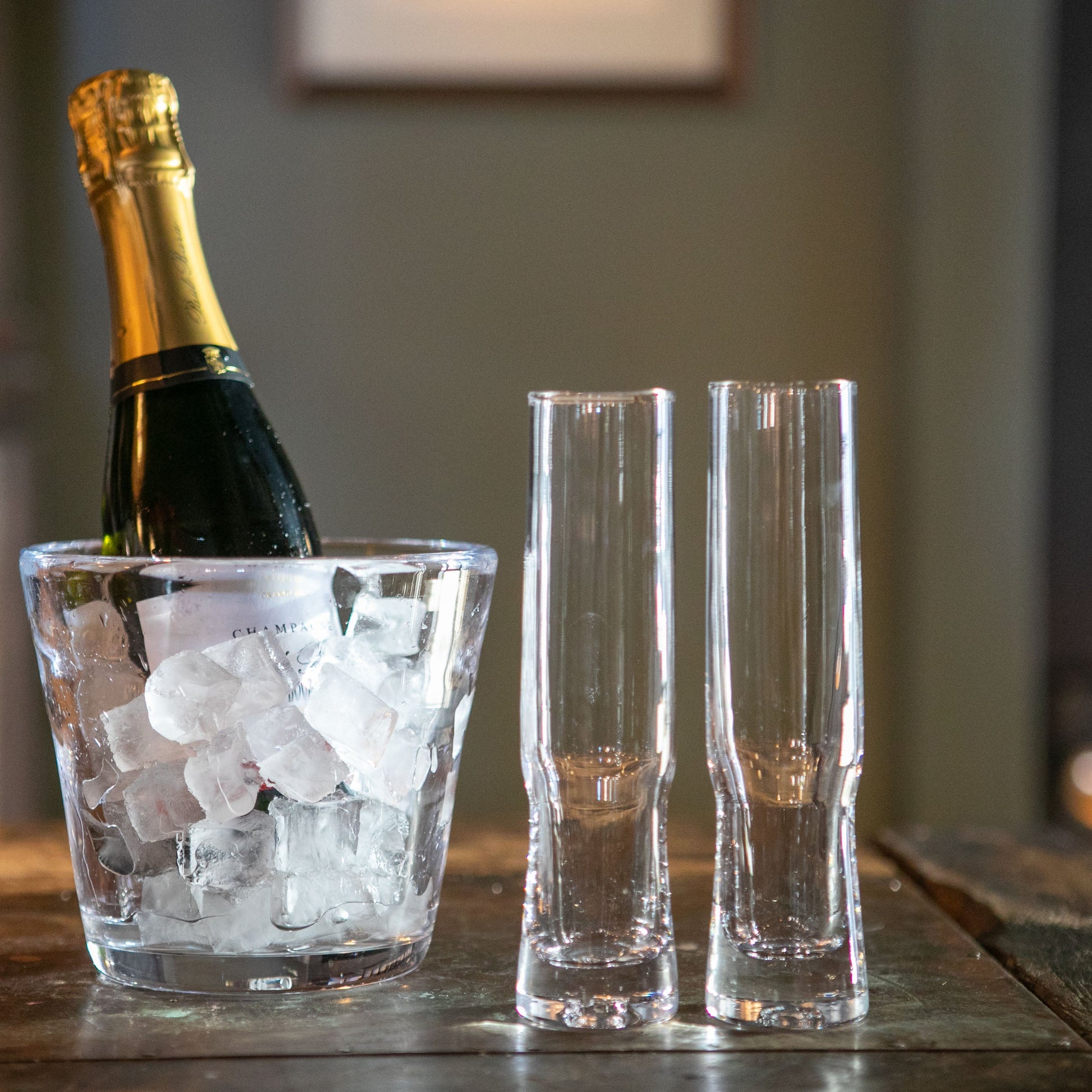 Stemless Champlain Flutes by AO Glass