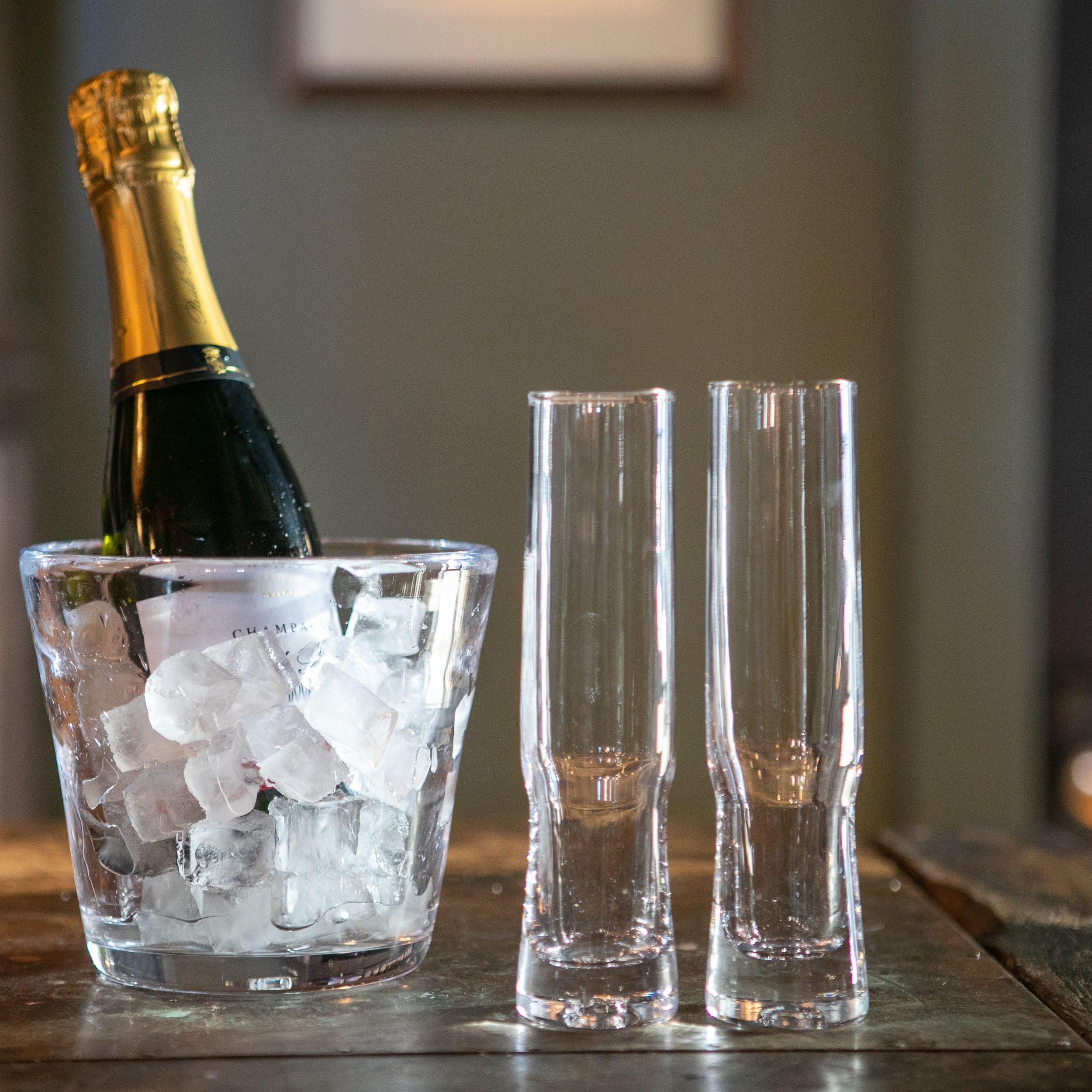 Stemless Champlain Flutes by AO Glass