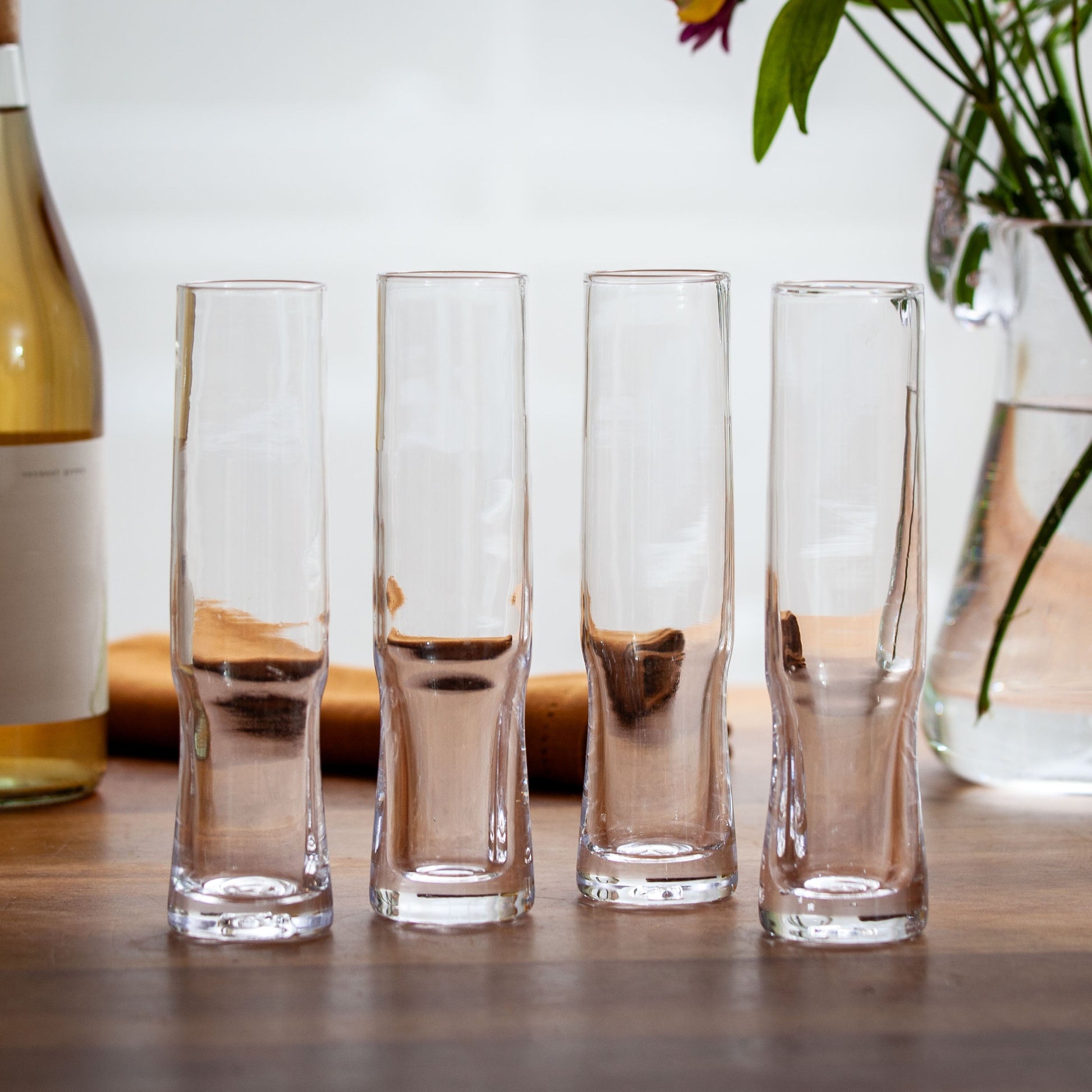 Stemless Champlain Flutes by AO Glass