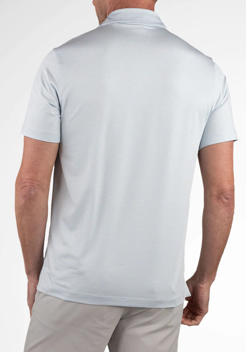 Tailor Vintage UPF Recycled Jersey Micro Stripe Polo - Skyway Micro Stripe by Harbour Thread