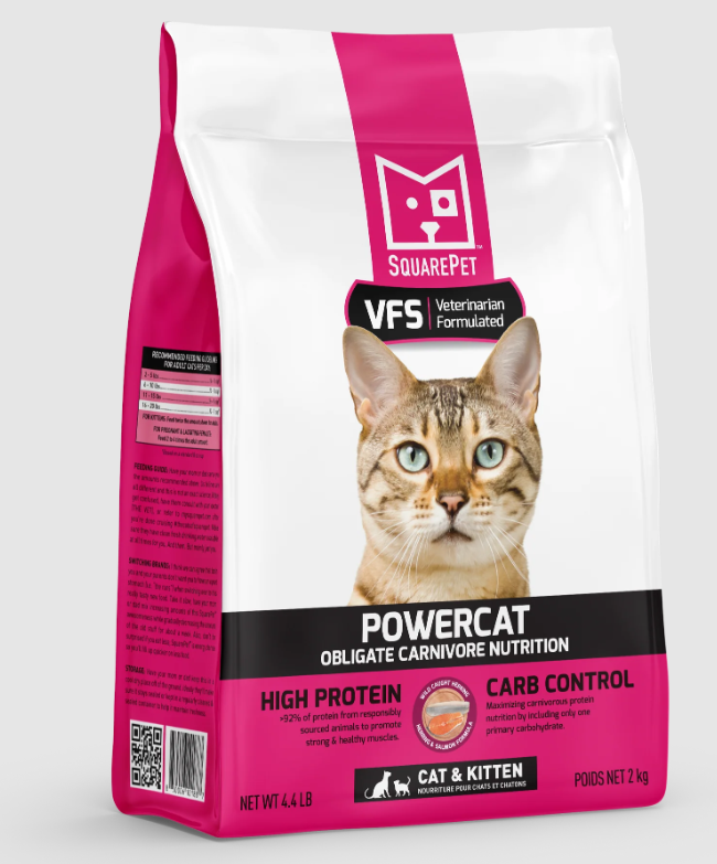 Square Pet VPS PowerCat Herring & Salmon Cat Food Dry 4.4lb by Pet Food Warehouse