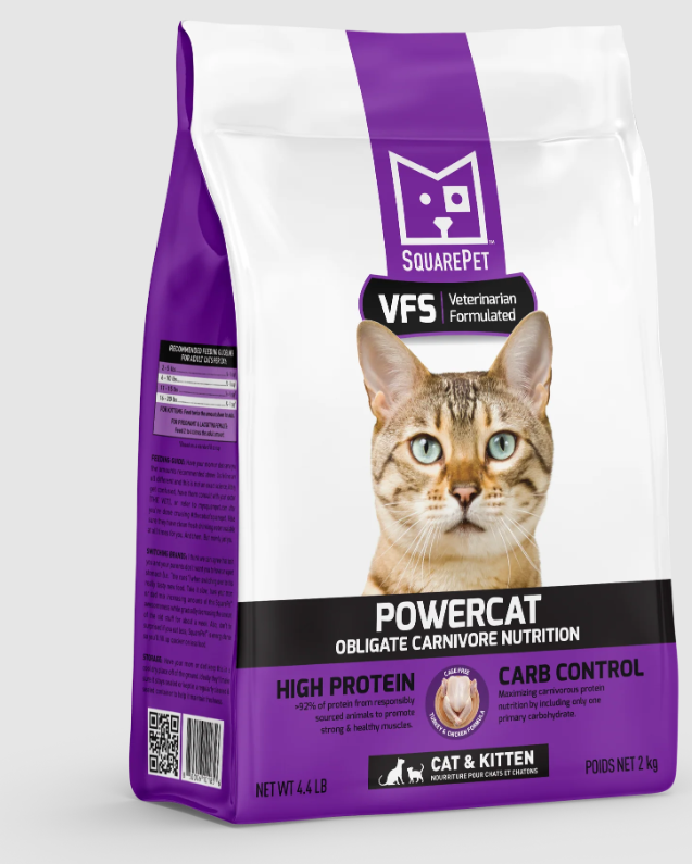 Square Pet VPS PowerCat Turkey & Chicken Cat Food Dry 4.4lb by Pet Food Warehouse