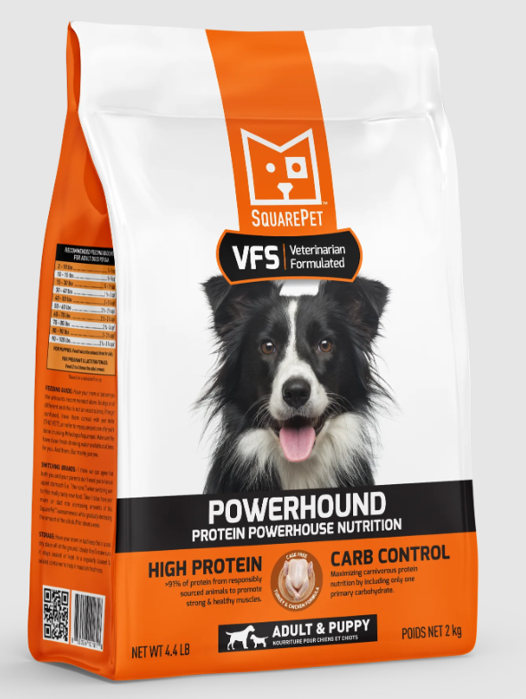 Square Pet VPS Powerhound Turkey & Chicken Dog Food Dry 4.4lb by Pet Food Warehouse
