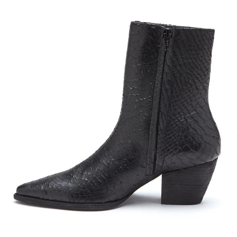 Matisse Caty Ankle Boot - Black Snake by Harbour Thread