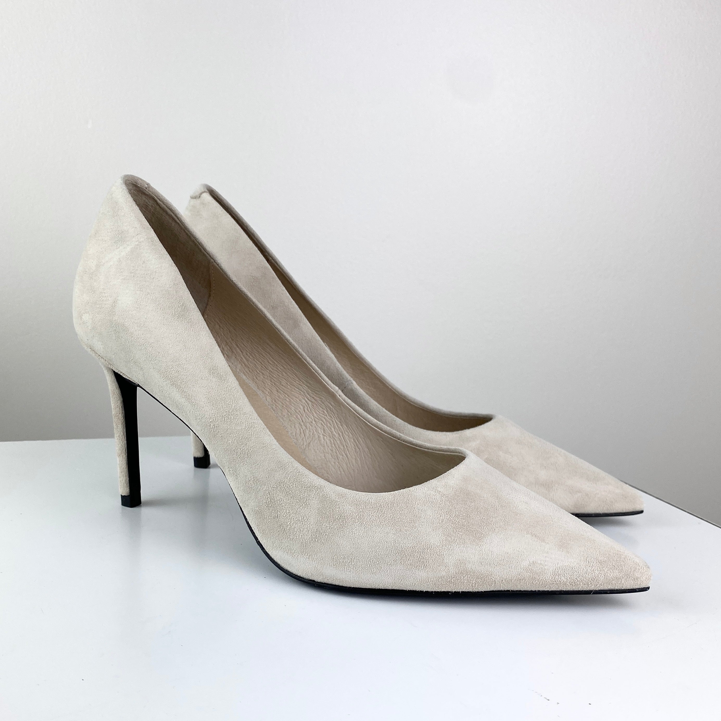 Jeffrey Campbell Nikia High Heel Pump - Beige Suede by Harbour Thread