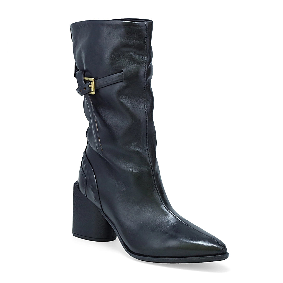 A.S. 98 Ebby Heeled Leather Boot - Black by Harbour Thread