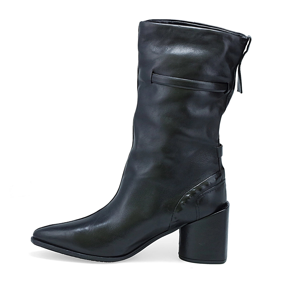 A.S. 98 Ebby Heeled Leather Boot - Black by Harbour Thread