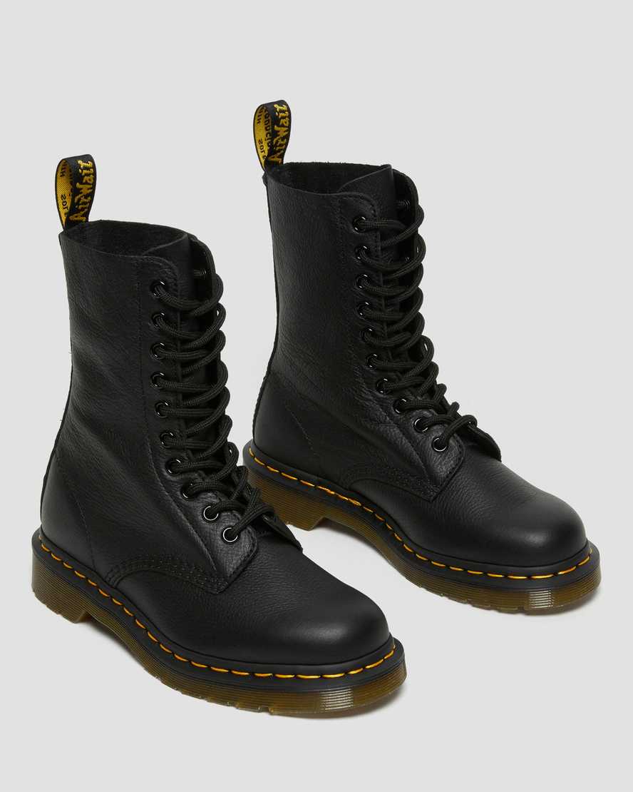 Dr. Martens 1490 Leather Mid Calf Boot - Black Virginia by Harbour Thread