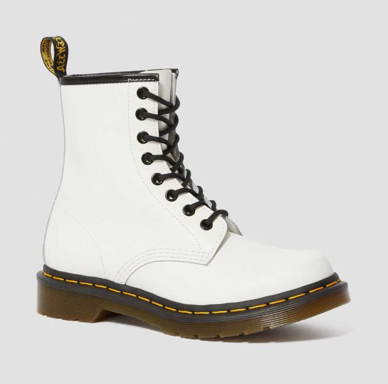 Dr. Martens 1460 Smooth Leather Lace Up Boot - White by Harbour Thread