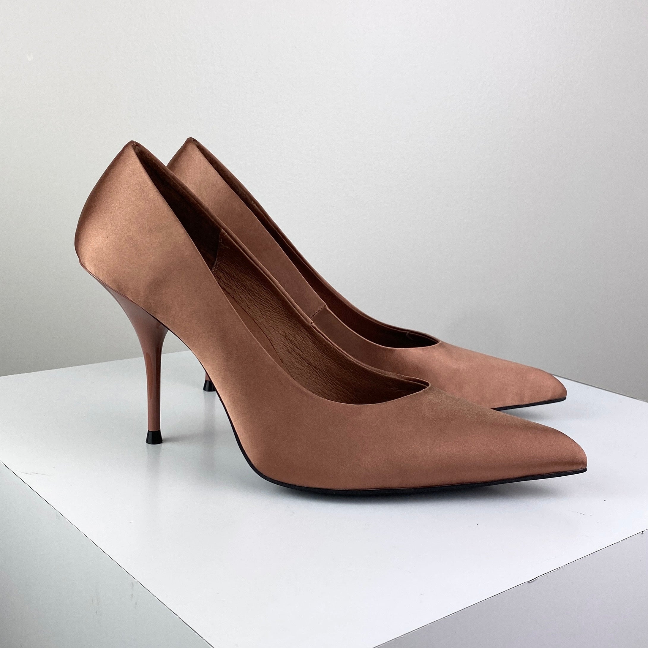 Jeffrey Campbell Satisfied Dress Pump - Copper Satin by Harbour Thread