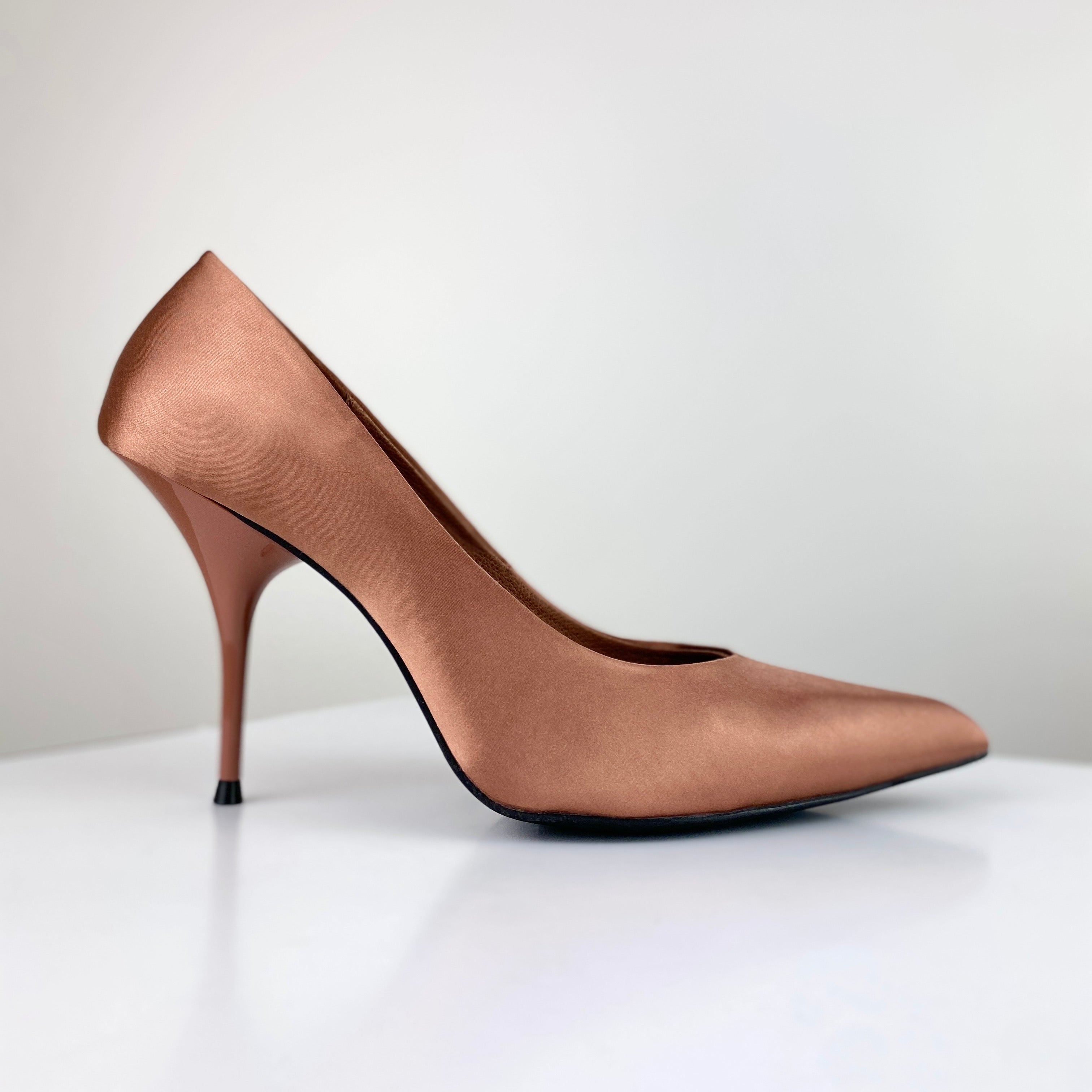 Jeffrey Campbell Satisfied Dress Pump - Copper Satin by Harbour Thread
