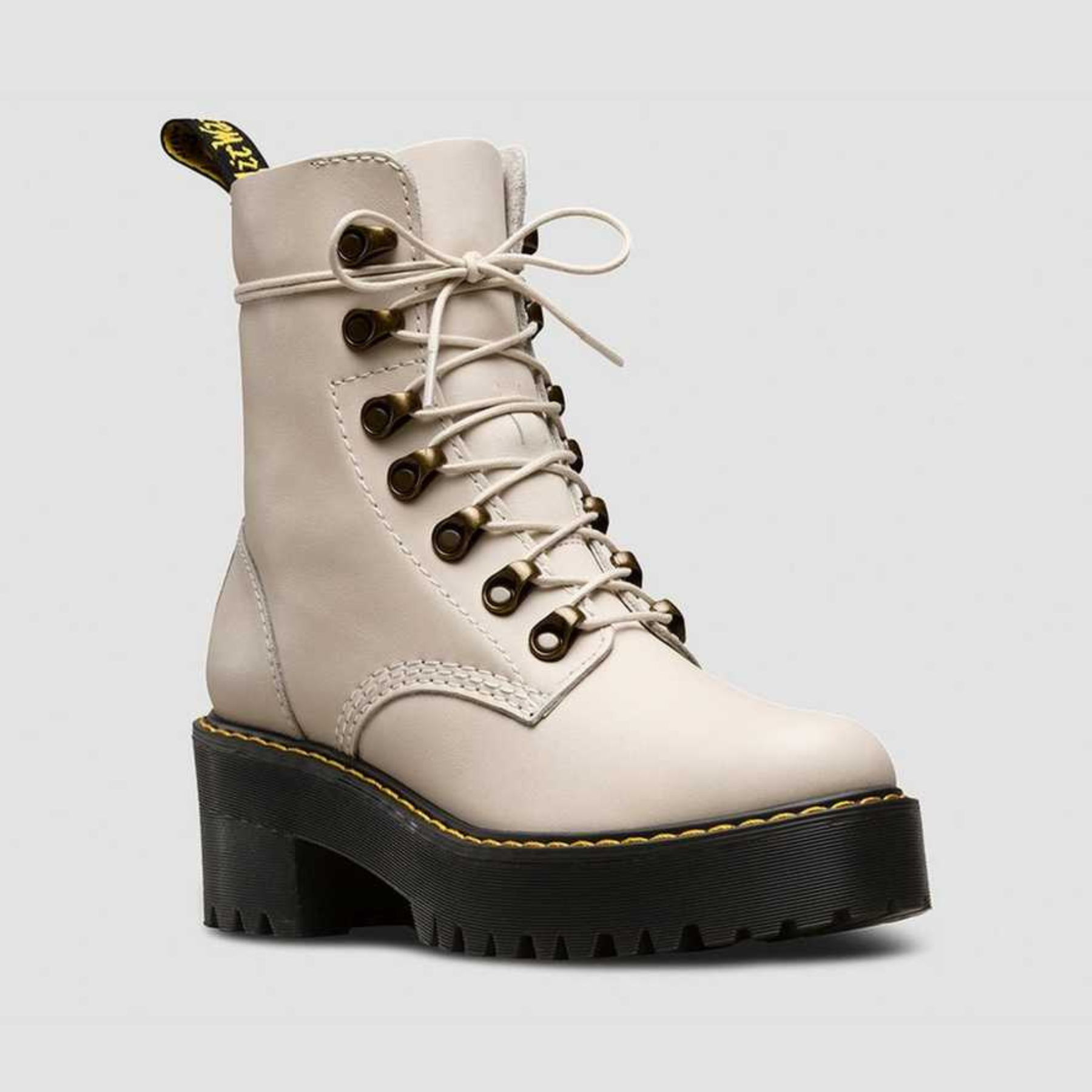 Dr. Martens Leona Leather Heeled Boot - Bone Temperley by Harbour Thread