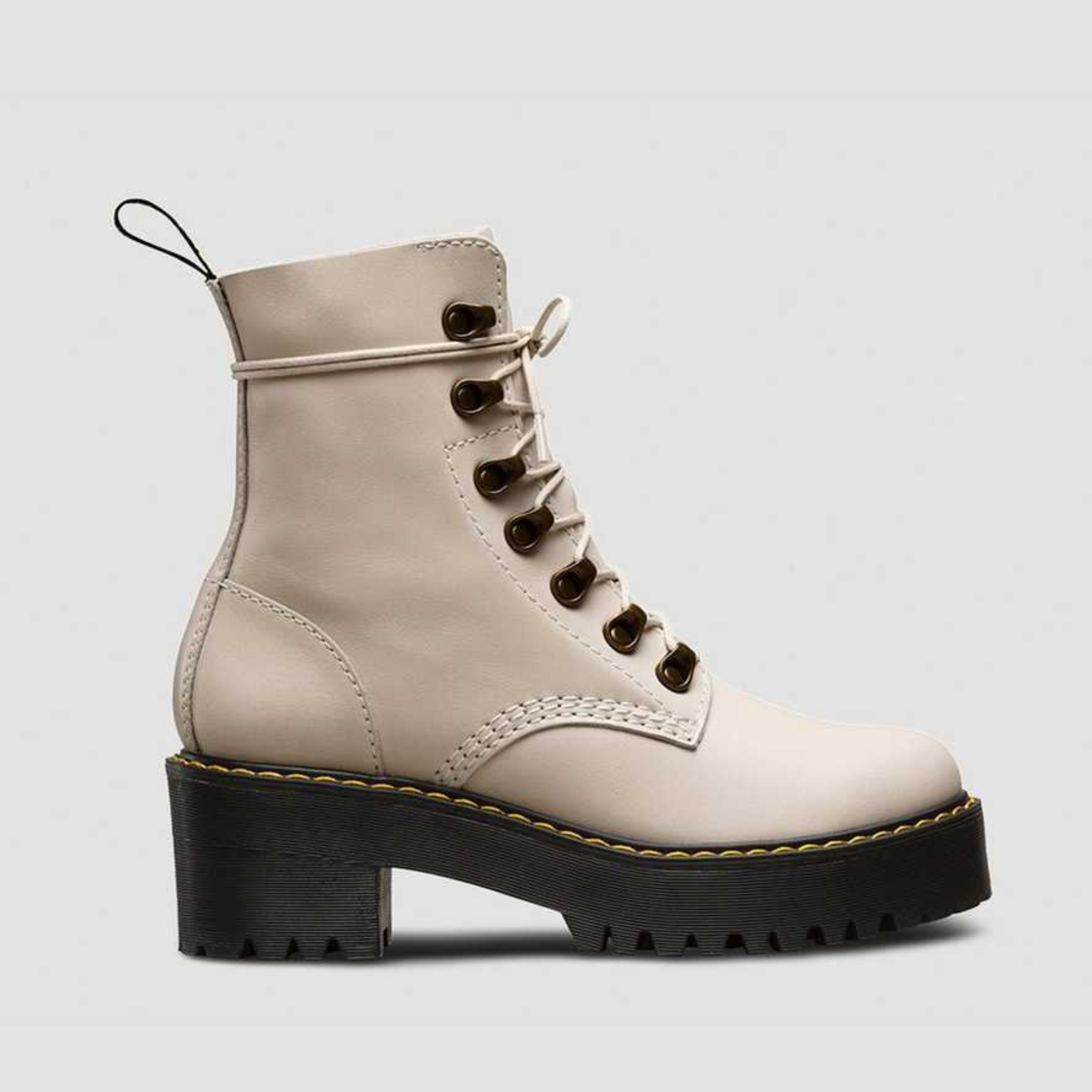 Dr. Martens Leona Leather Heeled Boot - Bone Temperley by Harbour Thread