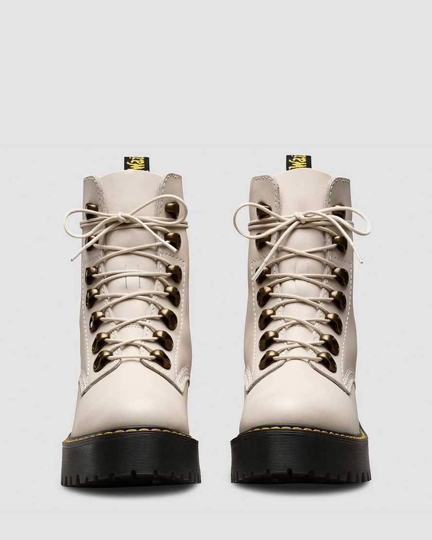 Dr. Martens Leona Leather Heeled Boot - Bone Temperley by Harbour Thread