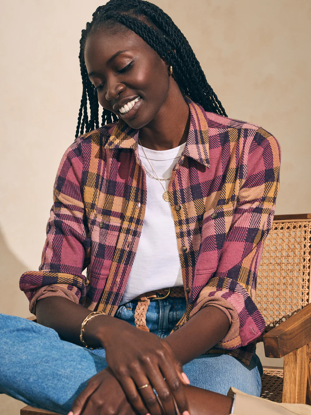 Faherty Legend Sweater Shirt - Lily Plaid by Harbour Thread