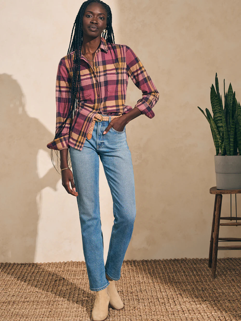 Faherty Legend Sweater Shirt - Lily Plaid by Harbour Thread