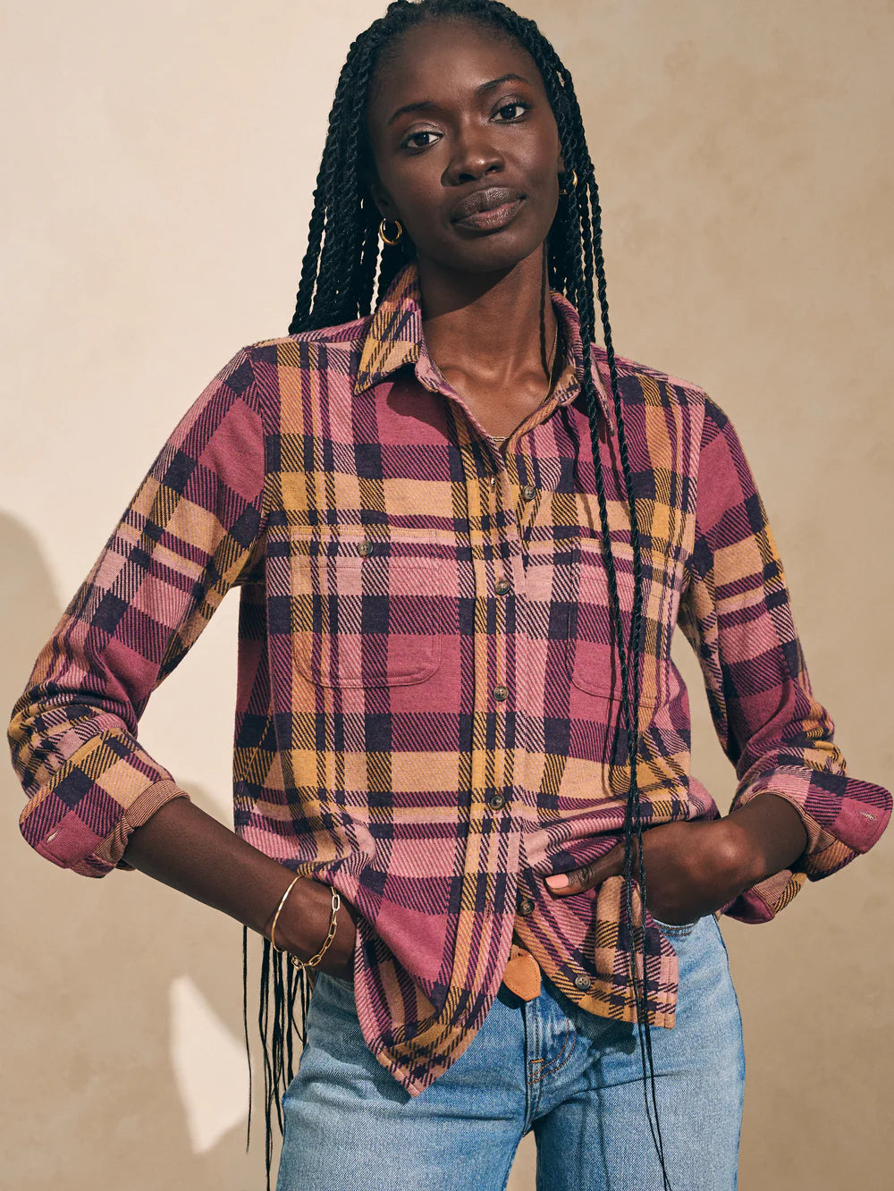 Faherty Legend Sweater Shirt - Lily Plaid by Harbour Thread