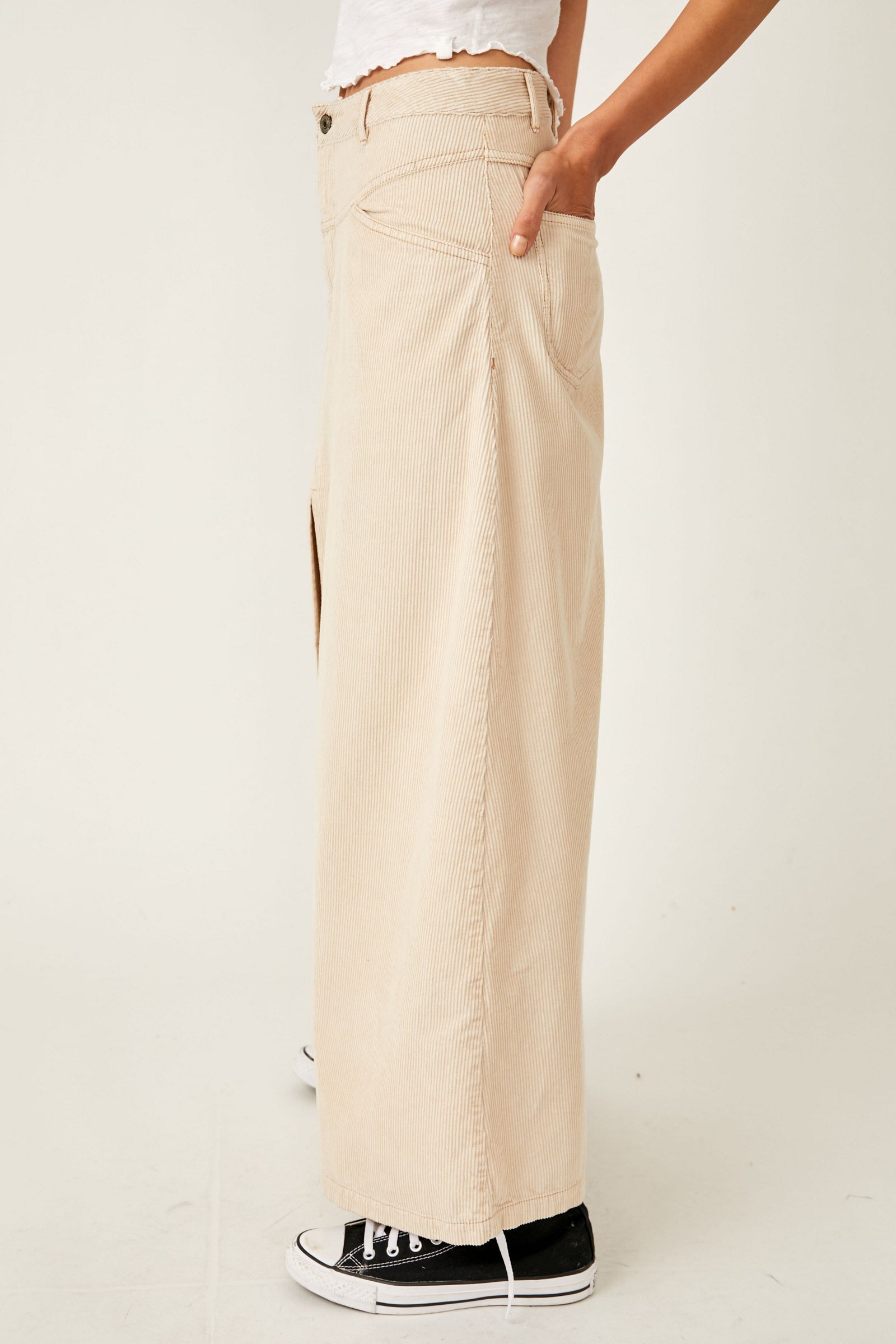 Free People Come As You Are Cord Maxi Skirt - Beechwood by Harbour Thread