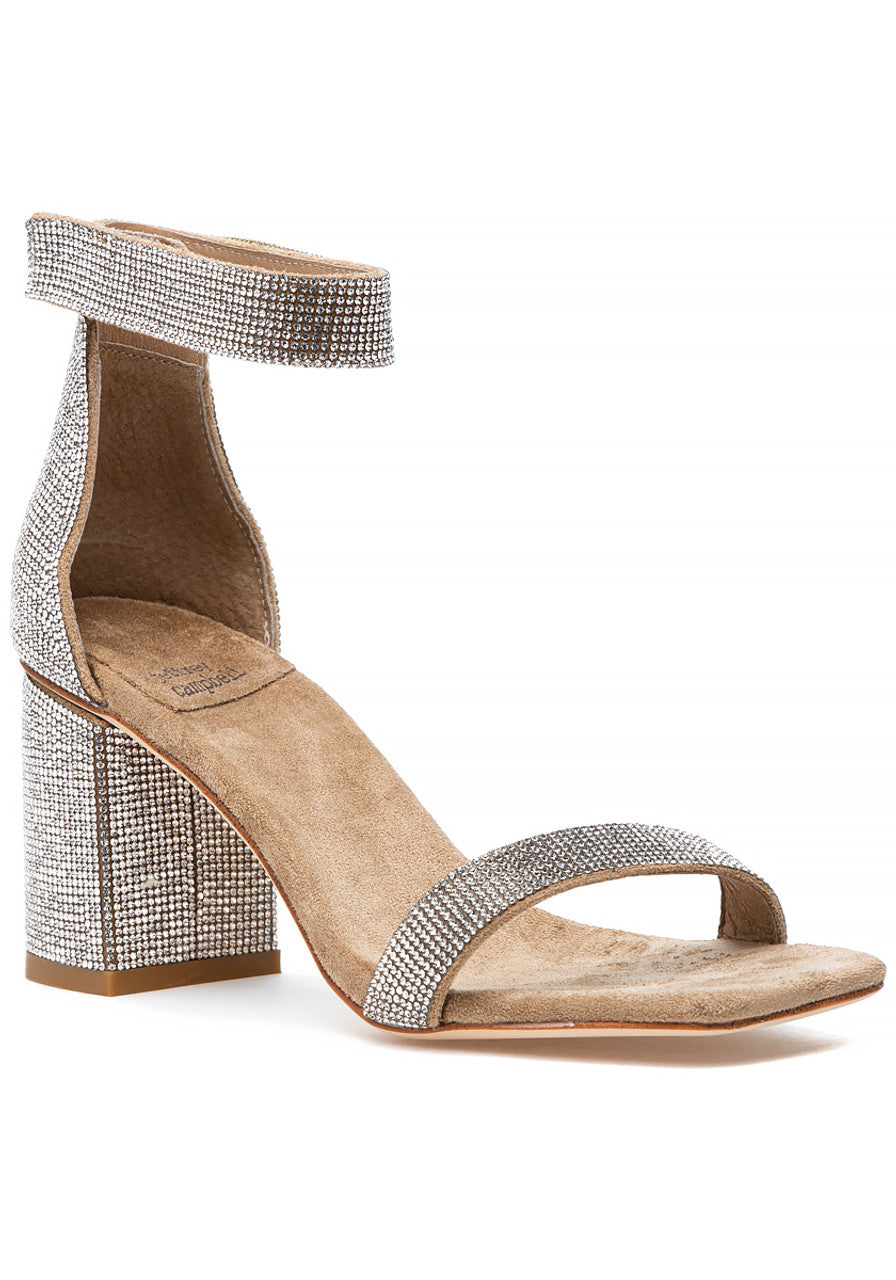 Jeffrey Campbell Klarissa Ankle Strap Sandal - Nude Suede Champagne by Harbour Thread