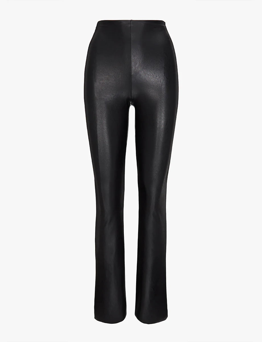 Commando Faux Leather Flare Leggings - Black by Harbour Thread