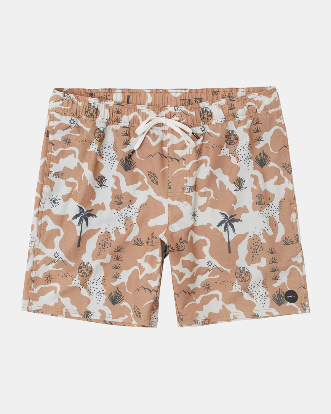 RVCA Atlas Elastic Waist 17" Boardshorts - Camel by Harbour Thread