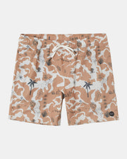 RVCA Atlas Elastic Waist 17" Boardshorts - Camel by Harbour Thread