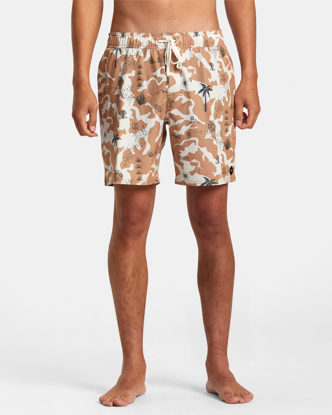 RVCA Atlas Elastic Waist 17" Boardshorts - Camel by Harbour Thread