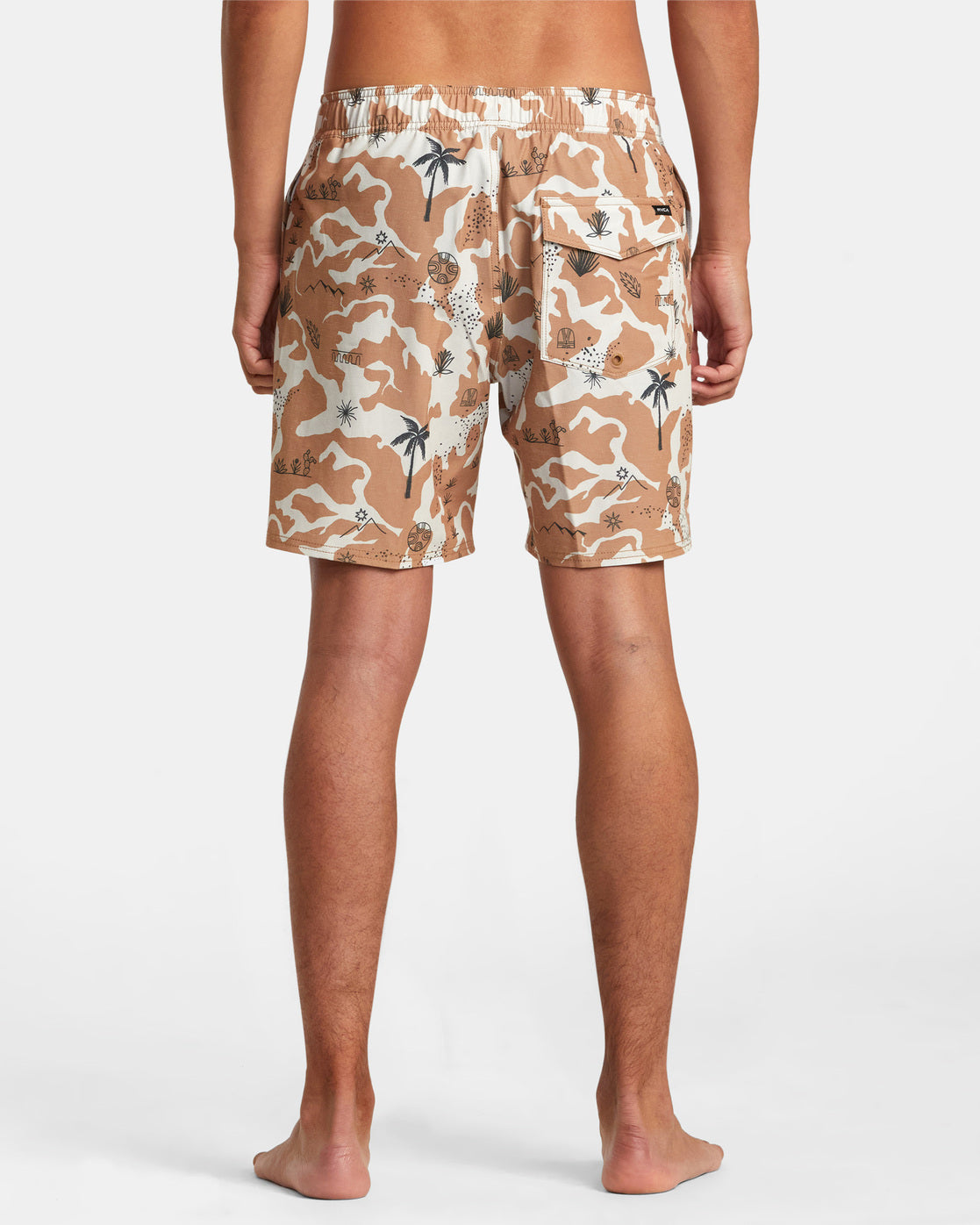 RVCA Atlas Elastic Waist 17" Boardshorts - Camel by Harbour Thread