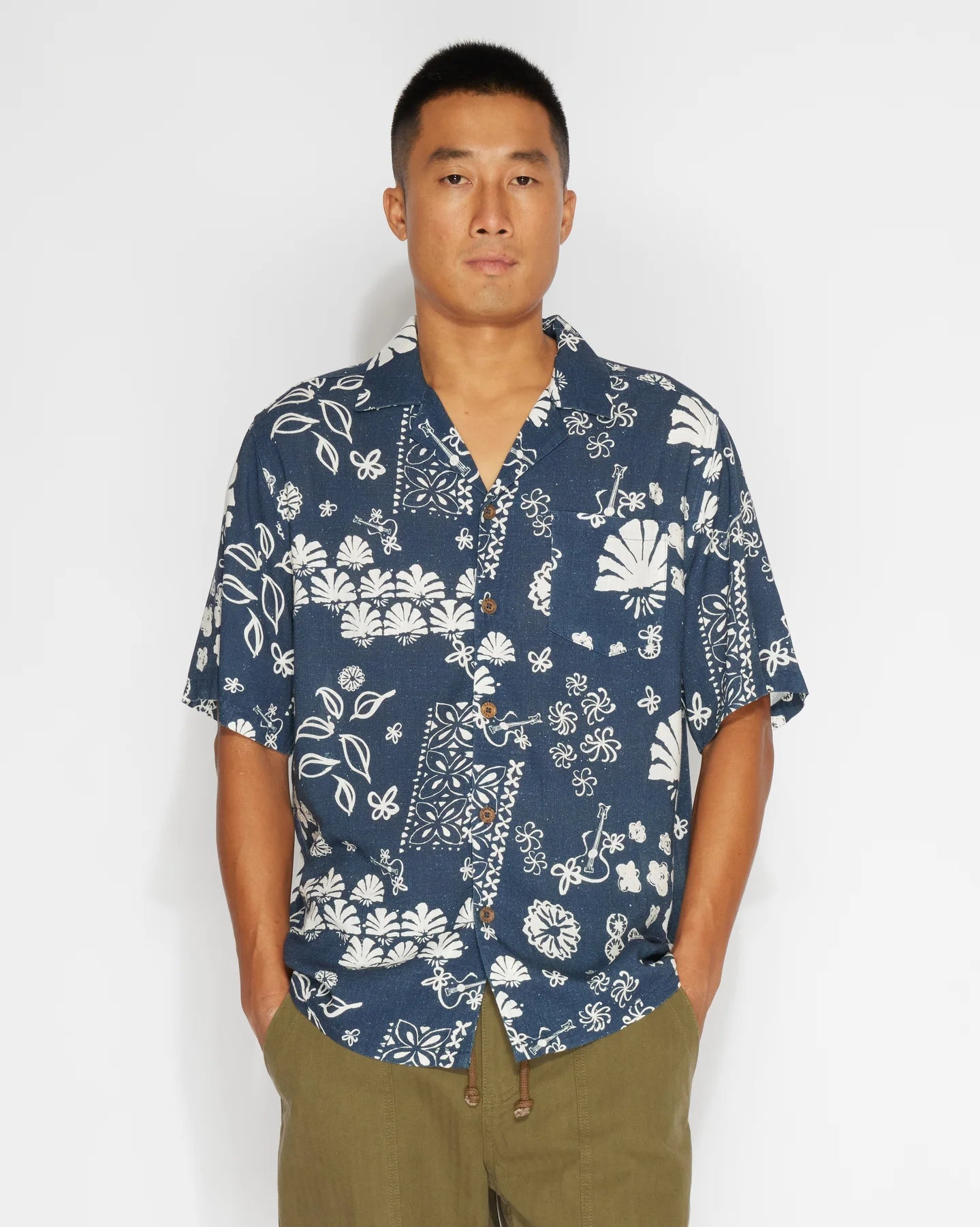 Banks Journal Oliver Kapa Short Sleeve Woven Shirt - Midnight by Harbour Thread