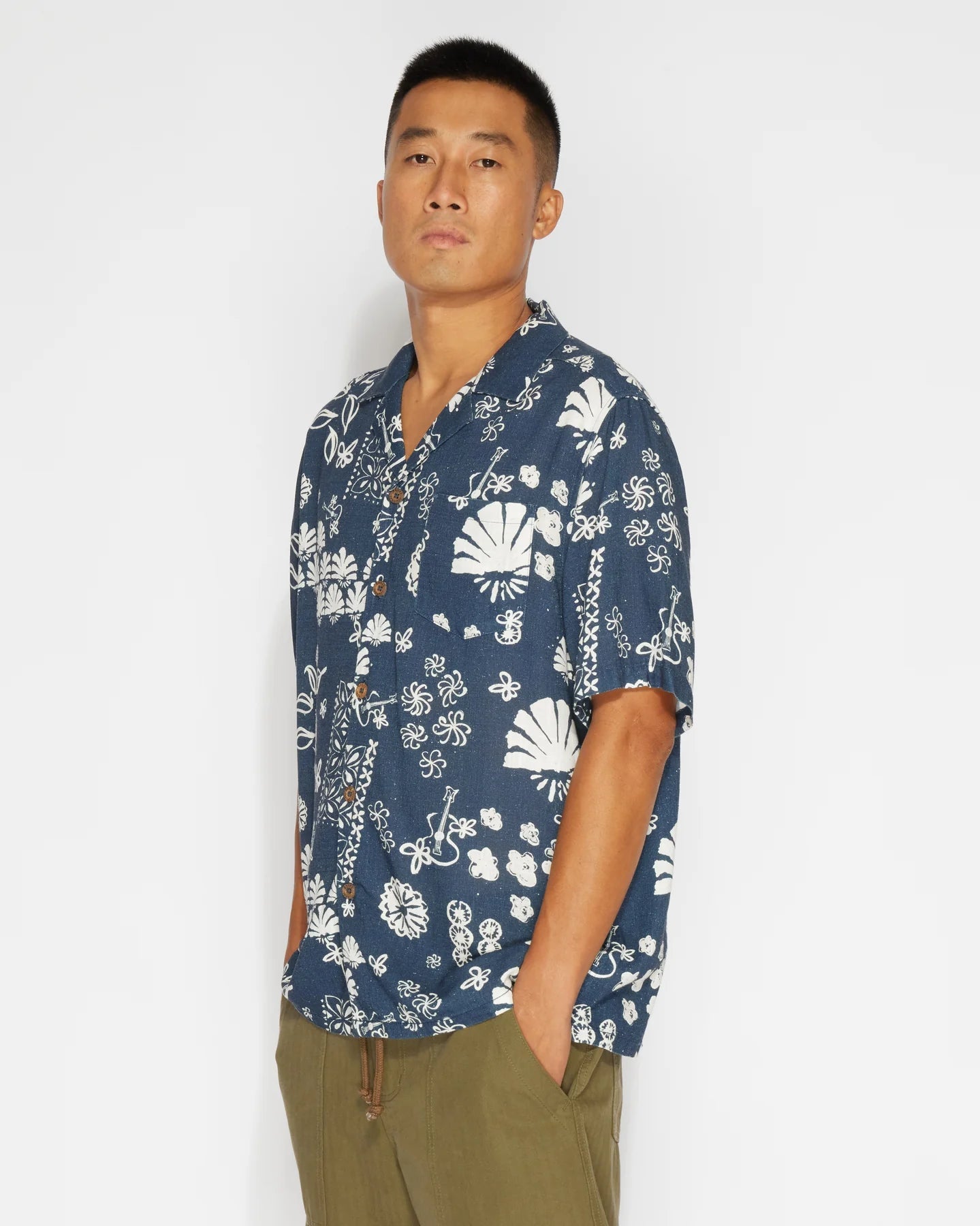 Banks Journal Oliver Kapa Short Sleeve Woven Shirt - Midnight by Harbour Thread