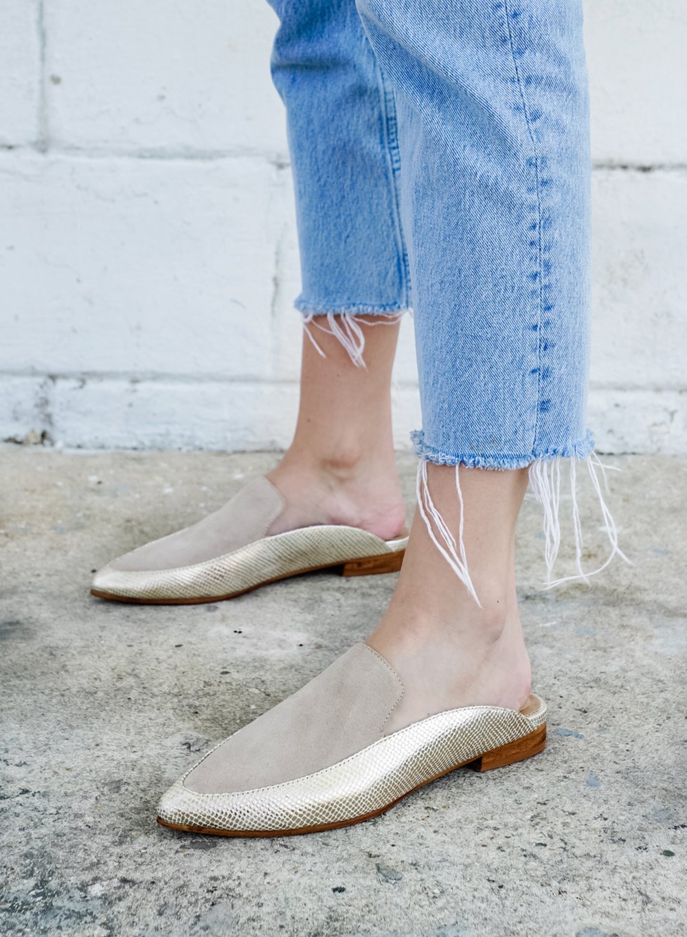 Antwerp Color Block Mule - Sand by Harbour Thread