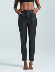 Commando Faux Leather Five Pocket Pant - Black by Harbour Thread