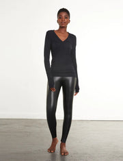 Commando Faux Leather Leggings - Black by Harbour Thread