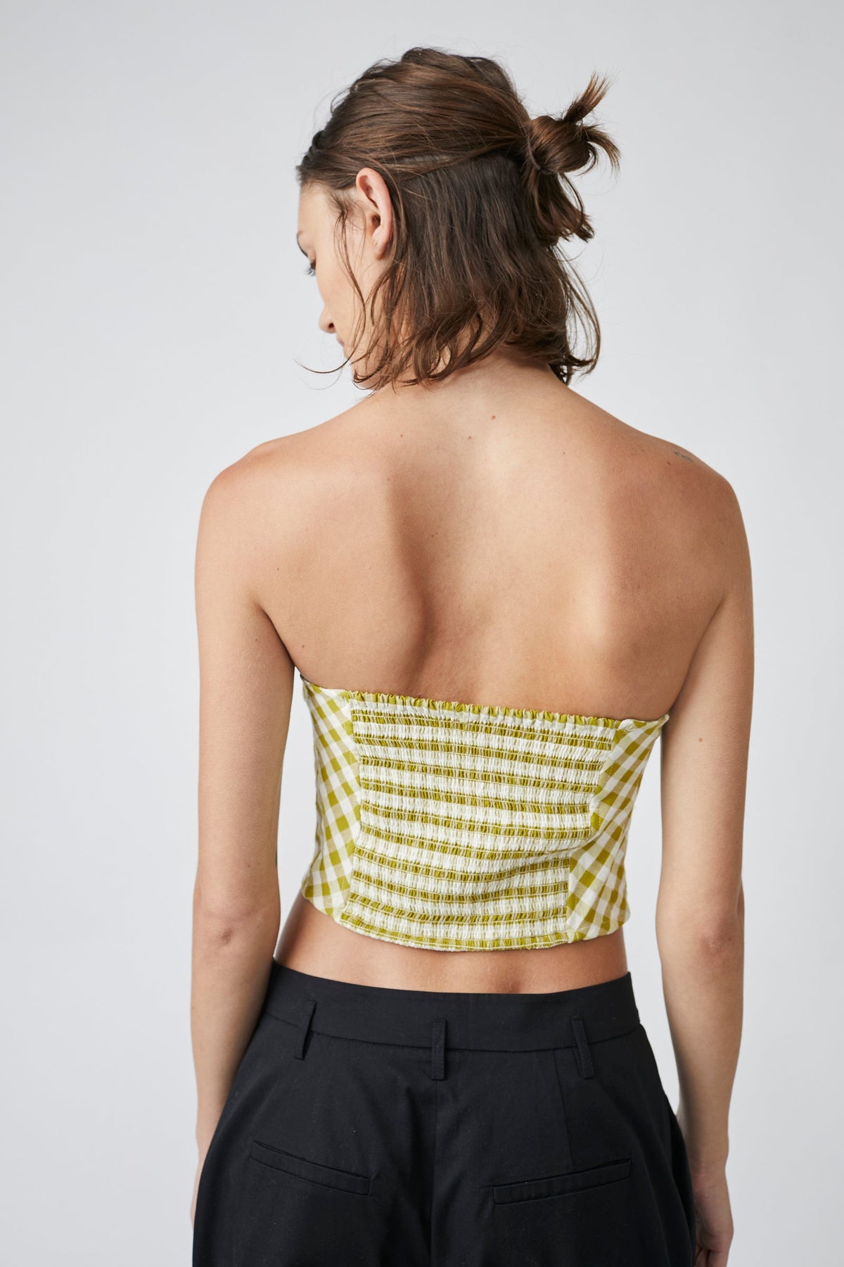 Free People Leilani Gingham Tube Top - Green Gingham – Myti