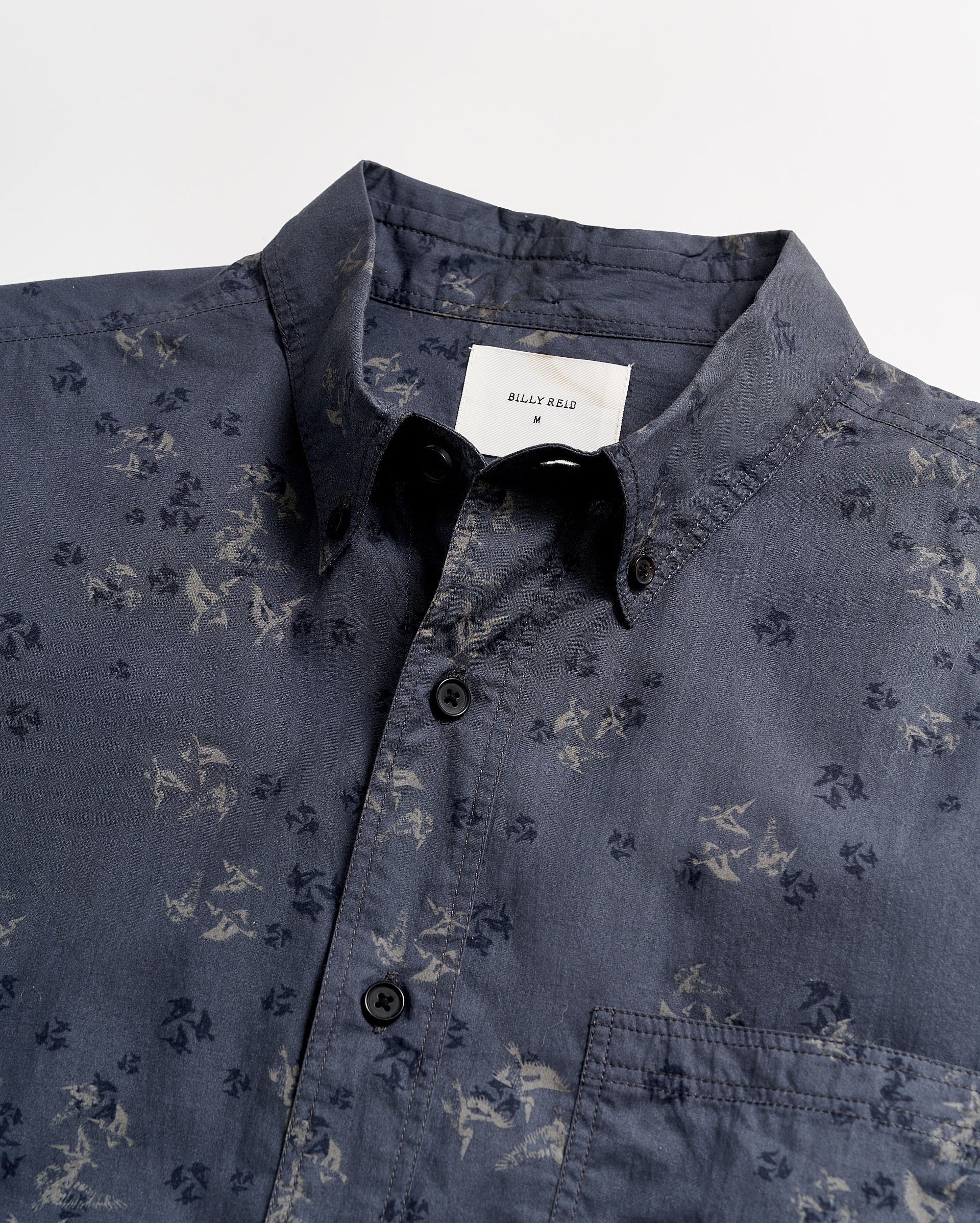 Billy Reid Tuscumbia Button Down Shirt - Navy Green by Harbour Thread