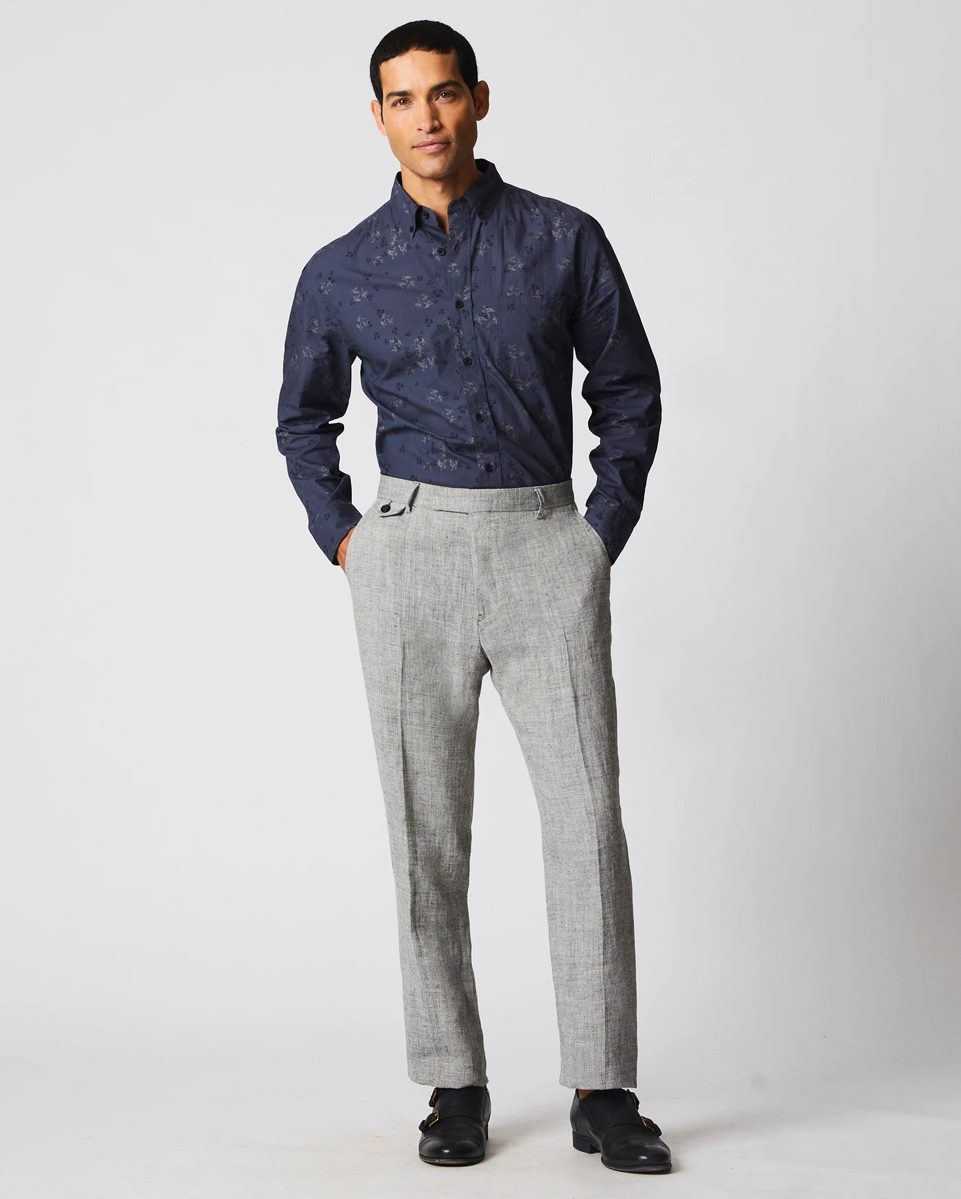 Billy Reid Tuscumbia Button Down Shirt - Navy Green by Harbour Thread