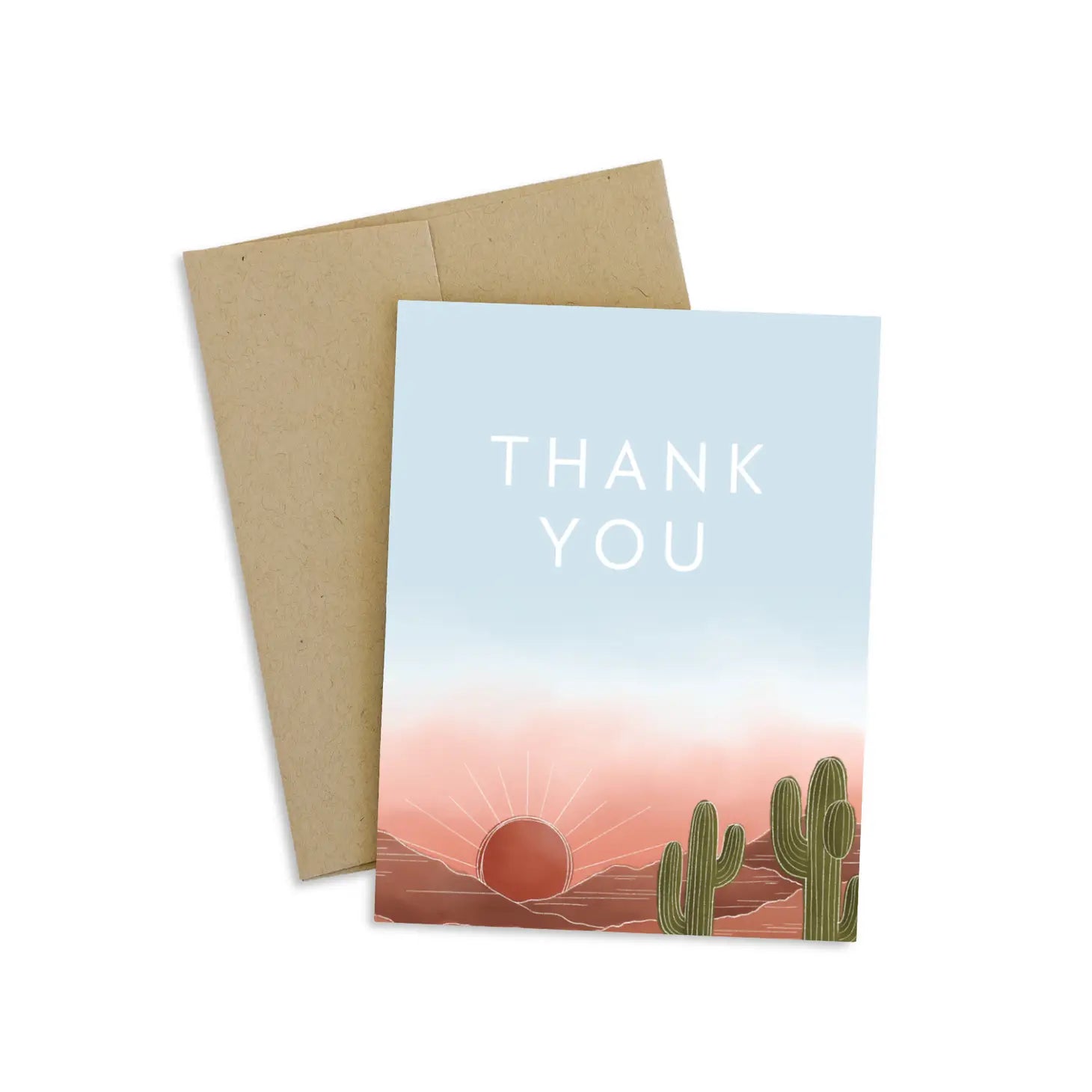 Big Sky Desert Thank You Greeting Card by Harbour Thread